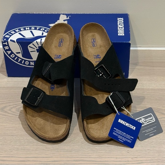 • Birkenstock • Arizona • Soft Footbed Black Suede Leather • NEW NWT main image 5
